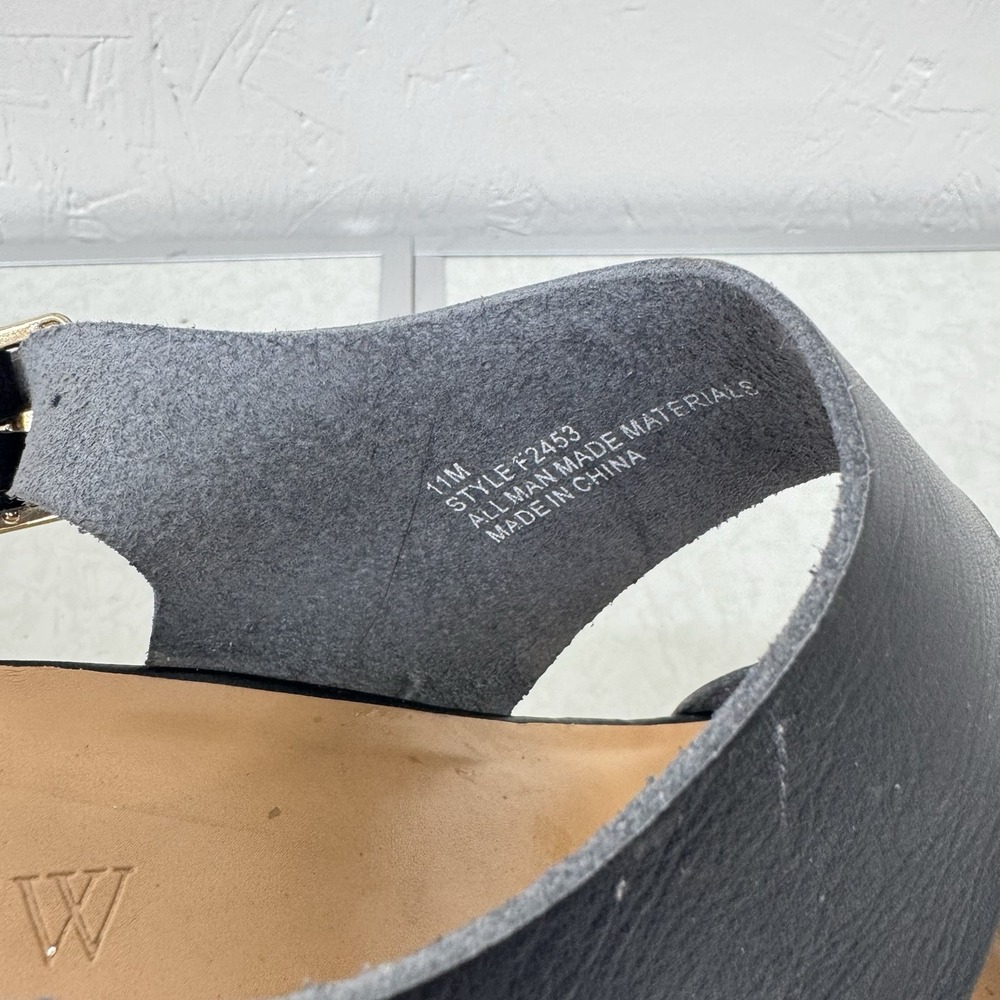 J Crew Woven Wedge Heel Sandal Size 11 Geometric Black Comfort Dressy‎ - Picture 7 of 8